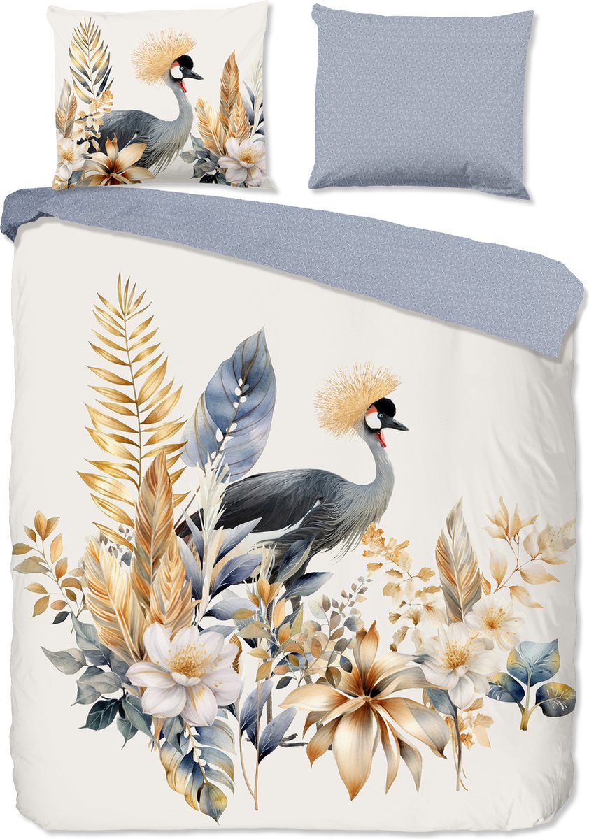 Good Morning dekbedovertrek bloemen en vogels - 2 persoons 200x200/220 cm - Multi - 100% Katoen renforce