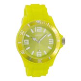 OOZOO Timepieces - Gele horloge met gele rubber band - C4288