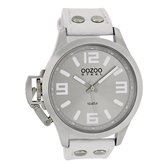 OOZOO Timepieces - Montre argentée avec bracelet en cuir gris - OS350