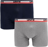 Levi's - Brief Boxershorts 2-Pack Navy Grijs - Heren - Maat XXL - Body-fit