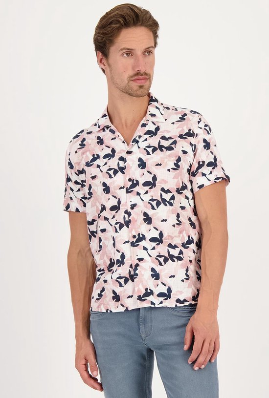 Gabbiano Overhemd Open Kraag Overhemd Met Floral Print 334931 Mannen