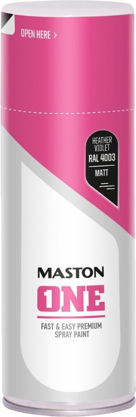 Maston ONE - Spuitverf - mat - Heidepaars (RAL 4003) - 400 ml - spuitbus verf violet