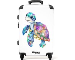 NoBoringSuitcases.com NoBoringSuitcases.com® - Kinderkoffer groot - Kindertrolley koffer - Kleurrijke schildpad als mozaïek - Rolkoffer lichtgewicht - 20 kg bagage