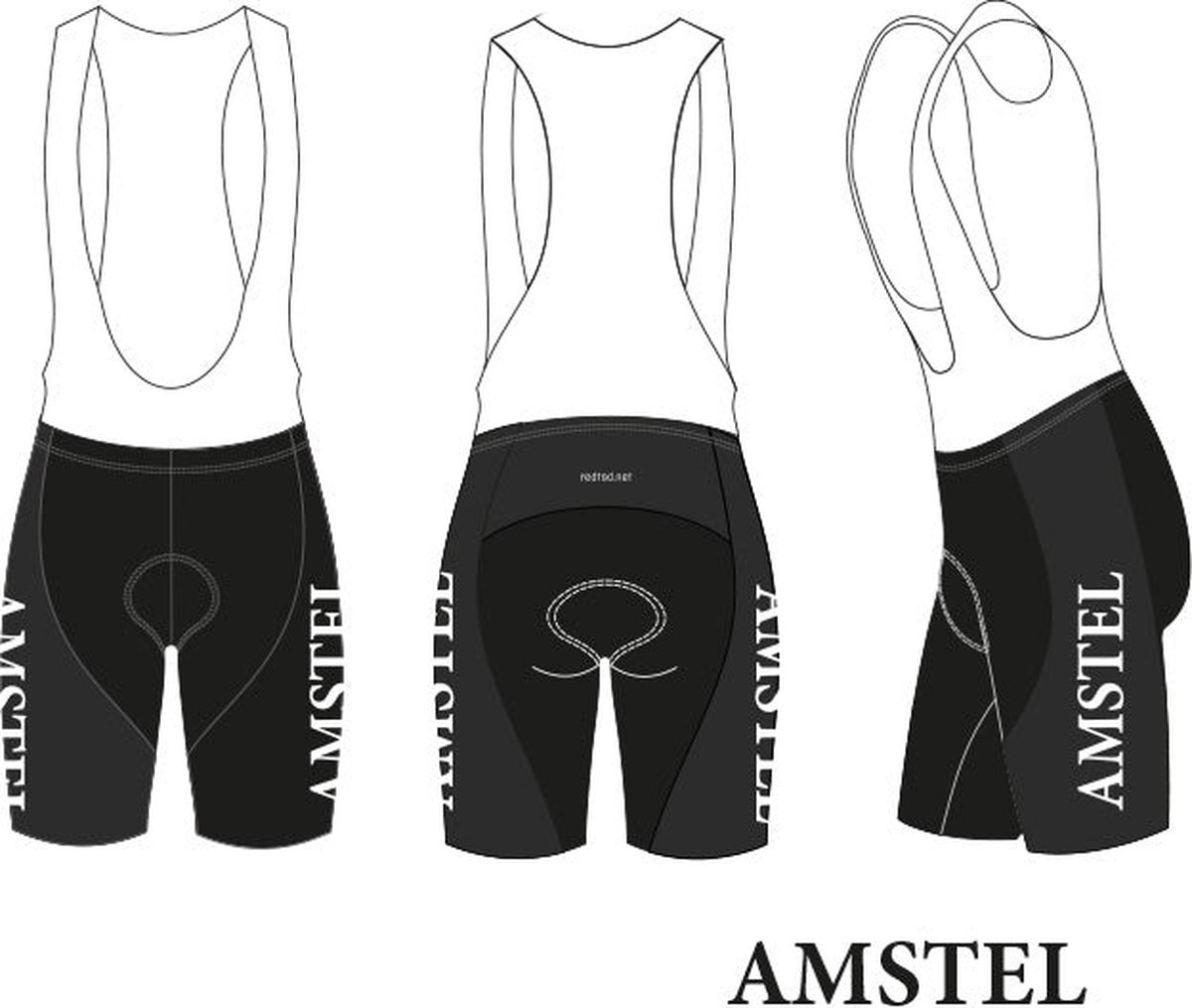 Retro Wielerbroek Amstel Bier - REDTED -Zwart - L