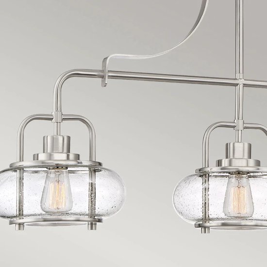 Lampe suspendue rurale - Éclairage Steady - Métal - Rural - E27 - L: 25,4 cm - Pour intérieur - Salon - Salle à manger - Argent