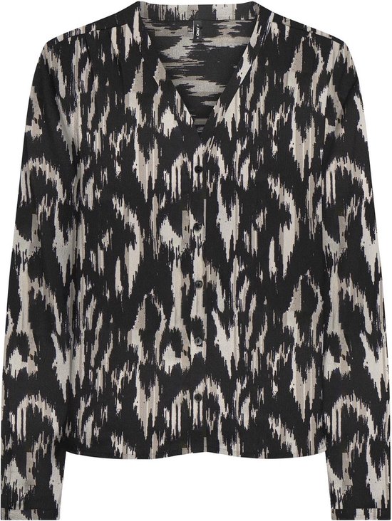 ONLY ONLNOVA LIFE VIS L/S MALOU TOP AOP Dames Top - Black 590 Rough Animal