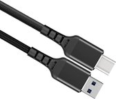 USB C kabel | Laadsnelheid 20V / 3A / 60 watt | USB 3.2 gen 1 | 5 Gb/s | Type A naar C | Male to male | Extra buigbaar | Snelladen | Zwart | 0.5 meter | Allteq