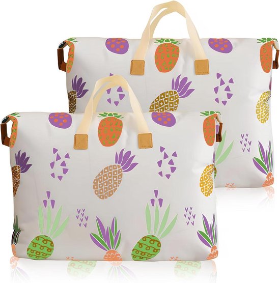 Bigso Box of Sweden Opbergtas, grote draagtas voor dekens, beddengoed, winterspullen enz. – praktische tas met versterkte handgrepen en ritssluiting – blauw