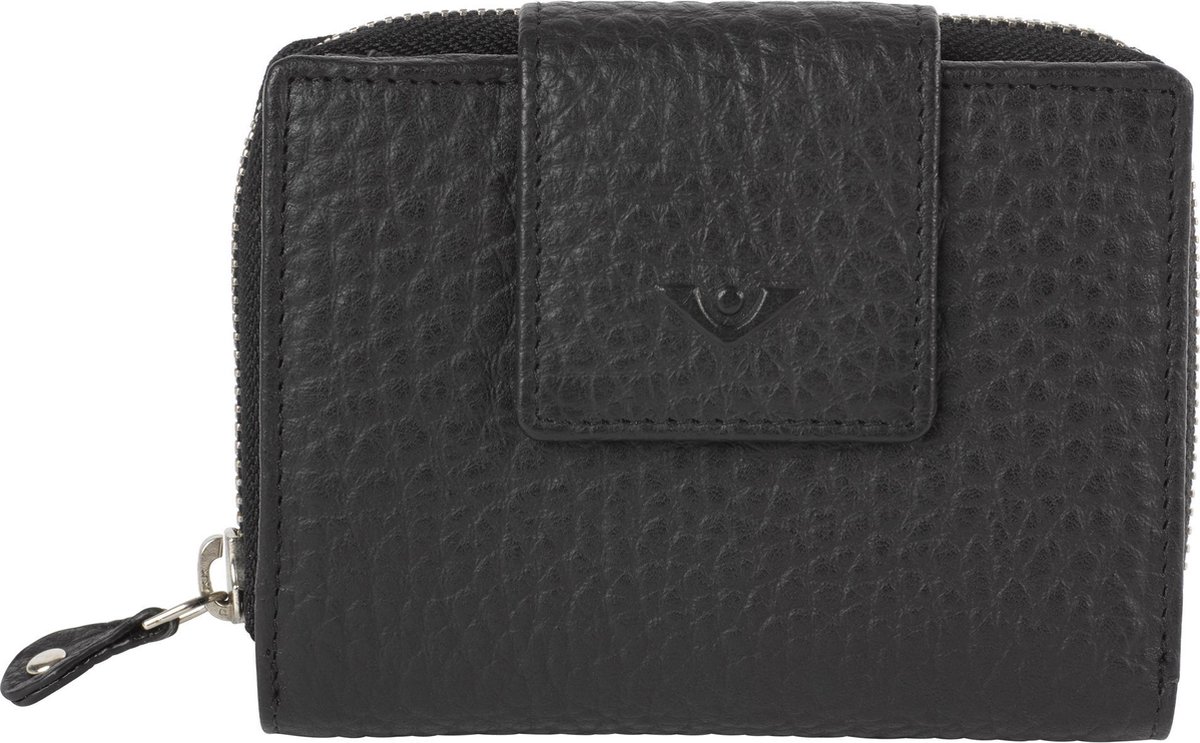 Voi Dames portemonnee Grain Leather Leer - zwart