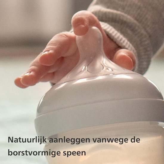 Babyfles cadeauset voor pasgeboren baby's - 4 babymelkflessen ultra soft-fopspeen en flessenborstel - 0-12 maanden - model SCD838/11 van Philips Avent — afbeelding 3