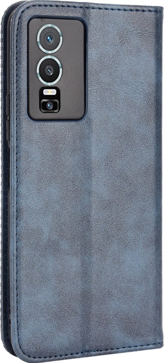 Mobigear Telefoonhoesje geschikt voor Vivo Y76 Hoesje | Mobigear Sensation Bookcase Portemonnee | Pasjeshouder voor 3 Pasjes | Telefoonhoesje voor Pinpas / OV Kaart / Rijbewijs - Blauw