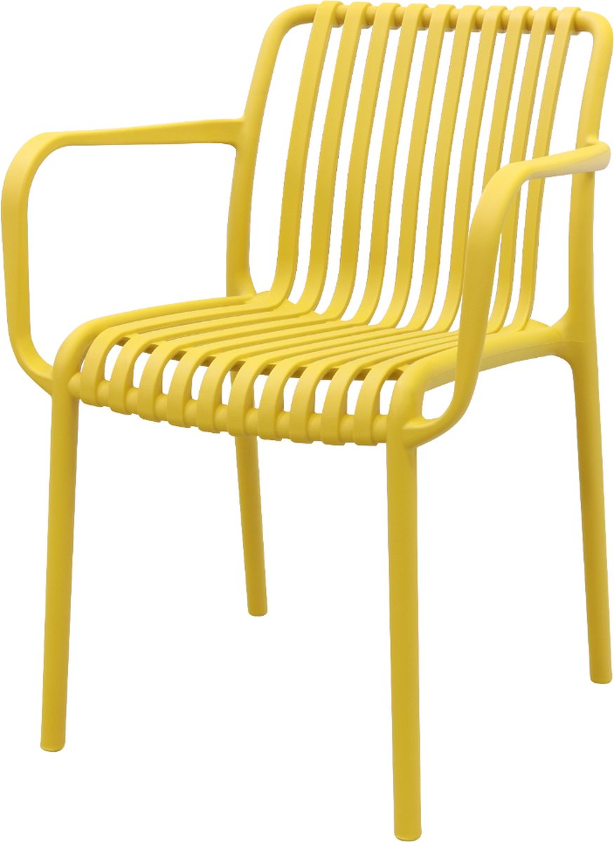 Stripe stapelbare tuinstoel - Mosterdgeel