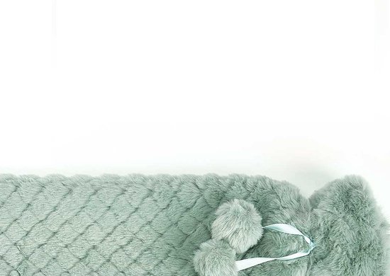 Giftdecor Warmwater kruik - 2 liter - pluche hoes in groen - Lang model - 14 x 75 cm - bedkruiken - kinderen/volwassenen