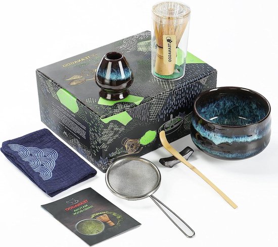 Joiish 10 stuks matcha-garde, bamboe garde met schenktuit, maatlepel en