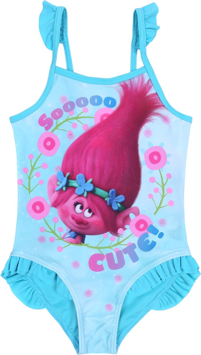 Turquoise eendelig badpak TROLLS