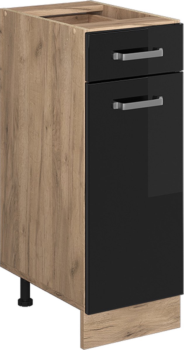 Vicco R-Line Keukenonderkast – 30 cm, WB Eik Zwart hoogglans Zwart hoogglans/Goudkleurig Eiken