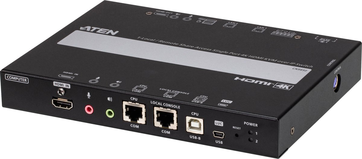 ATEN CN9850 1-Local-Remote Share Access Single Port 4K HDMI KVM over IP Switch