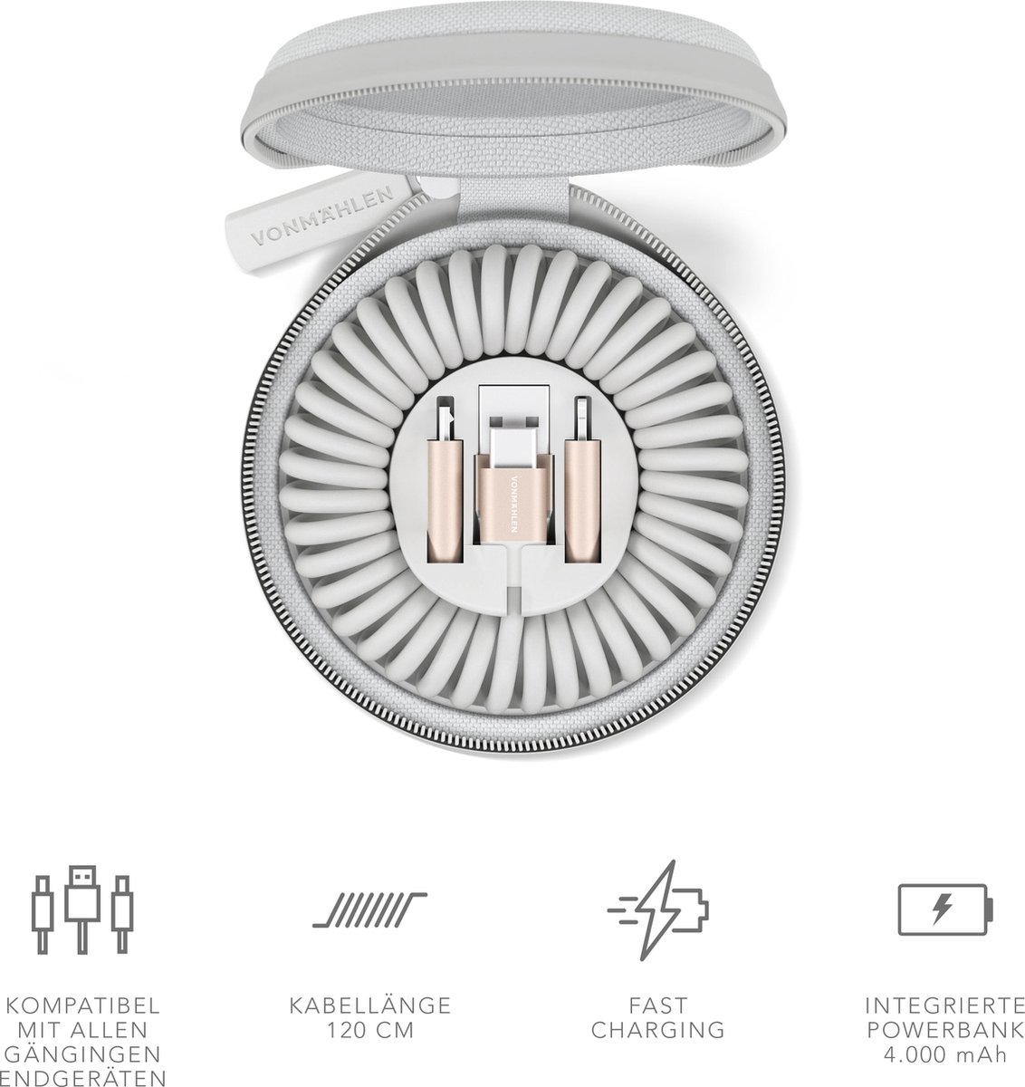 Vonmählen allroundo® Power Lightning kabel - Rosé Gold