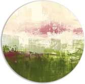 Landschap wanddecoratie rond - Natuur rond schilderij - Rond schilderij Vlakken - Muurdecoratie klassiek - Wandschaal - Woonkamer decoratie muurcirkel aluminium 80x80 cm