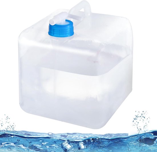 Bidon D'eau Camping 12L Avec Robinet – Réservoir Portable En PEHD Alimentaire, Double Poignée, étanche