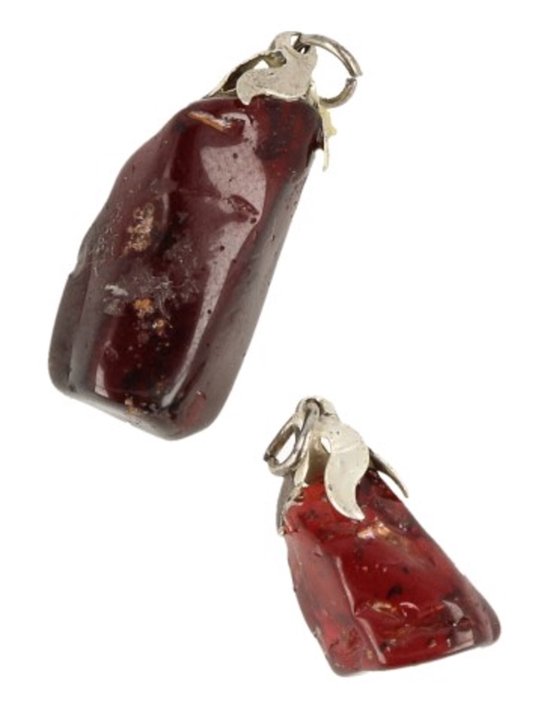 Edelsteen Hanger Granaat 3 Stenen - Zilver - 20 x 4 mm