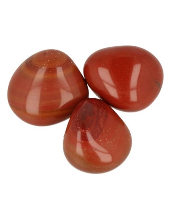 Jaspis rood A 3 st. ca. 30 mm trommelstenen