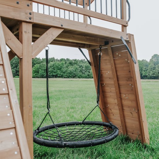 Backyard Discovery Grayson Peak, Aire De Jeux En Bois | Portique Balançoire Avec Murs D'Escalade, Toboggan Et Balançoire, Bac À Sable | Balançoire Nid | Leroy Merlin