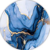 Goud muurcirkel - Art Deco muurcirkels - Wandcirkel Slaapkamer - Landelijk schilderij - Wandcirkels - Kunst muurcirkel forex 80x80 cm