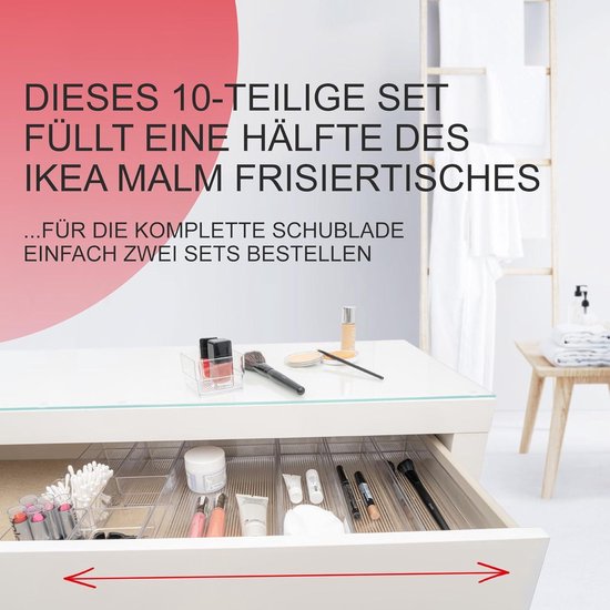 Eurhomewit 9 stuks lade-organizer, vilt, lade-inzetstuk, kantoor, laden, opbergsysteem, make-uptafelorganizer voor lade, kantoor en thuis, kast, opbergdoos, organizer, lichtgrijs