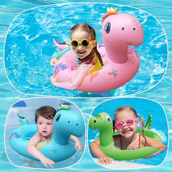 Dinosaurus vorm zwemring, baby float zwemring met kinderzitje en handvat, zwemmen, pasgeborenen, zwemring, opblaasbare baby zwemband baby kinderen zwembad speelgoed