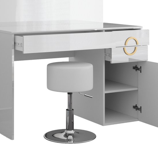 Nora kaptafel in wit krukje LED-lampje kopen