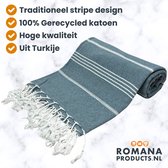 Serviette hammam | Bande | Bleu brillant | 100 x 180 cm | Plage | Sauna / Bien-être | Vacances | À la maison