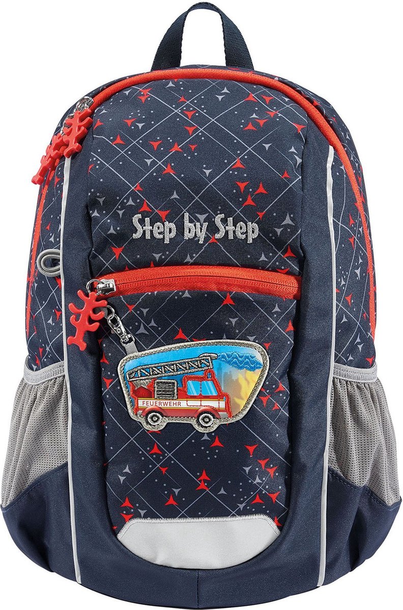 Step by Step Rugzak Kiga Maxi Backpack 10L Fire Truck Finn Donkerblauw