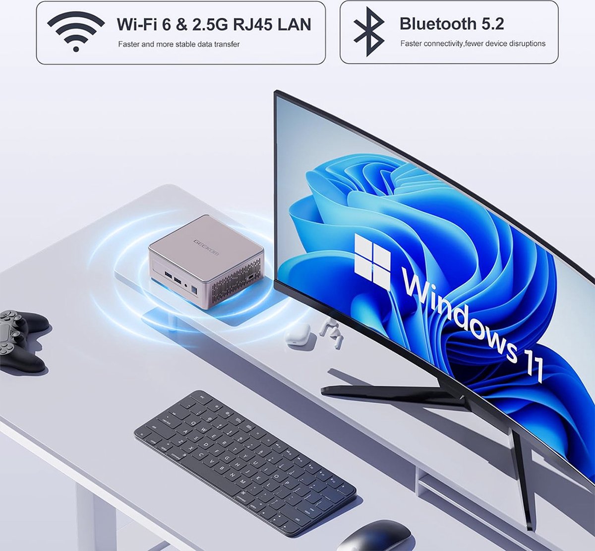 GEEKOM A5 Pro Mini PC (2025) – AMD Ryzen 7 5825U, 32GB RAM, 1TB 