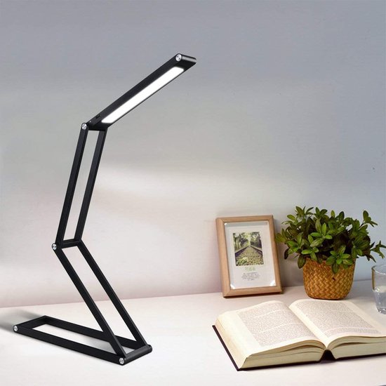 Oplaadbare accu leeslamp dimbaar-zwart-H135
