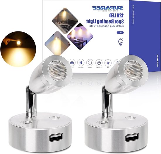 MARVIX Zwarte led-spotverlichting, 12 V, 24 V, dimbare inbouwspots voor camper, caravan, camper en bootverlichting (koel wit, 6000K) - 6 stuks