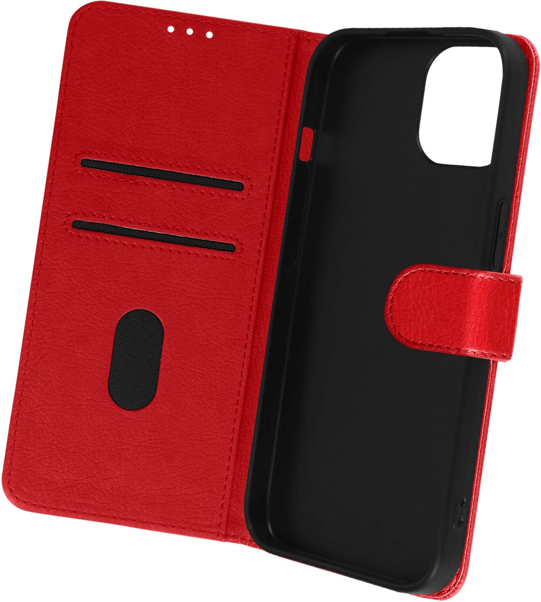 Avizar Foliohoes Geschikt voor iPhone 15 Portfolio en video-ondersteuning, Rood