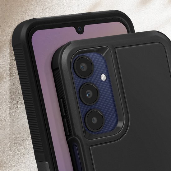 Coque adaptée pour Samsung Galaxy A25 5G hybride bords surélevés, Zwart