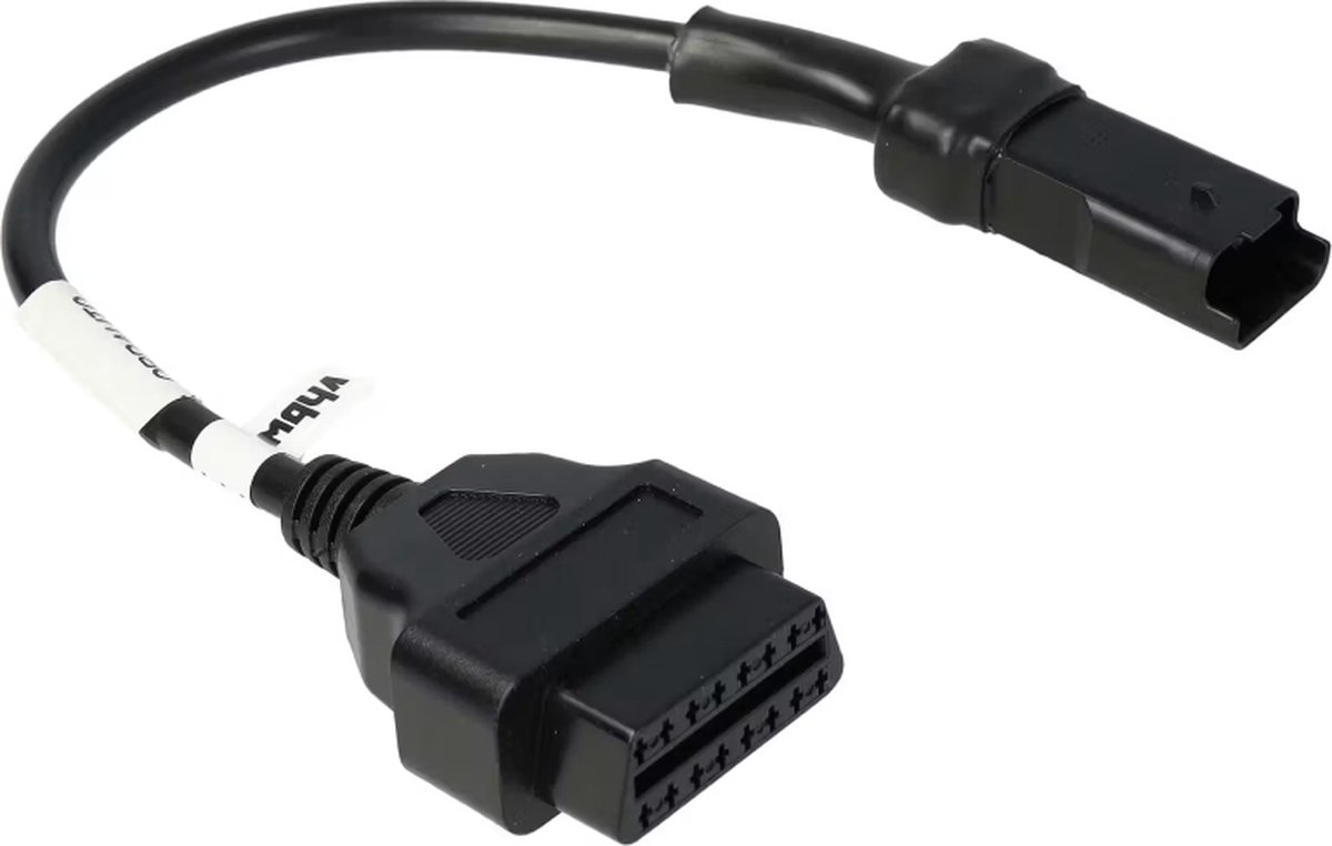 OBD2 Adapterkabel voor Ducati motoren - 4 naar 16-pins - 0,2 meter - Zwart