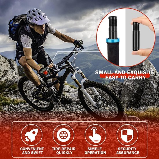 Tubeless Fietsbanden Reparatie Set voor MTB en Racefiets - Snelle Bandenpech Herstel Onderweg van Merkloos — afbeelding 2