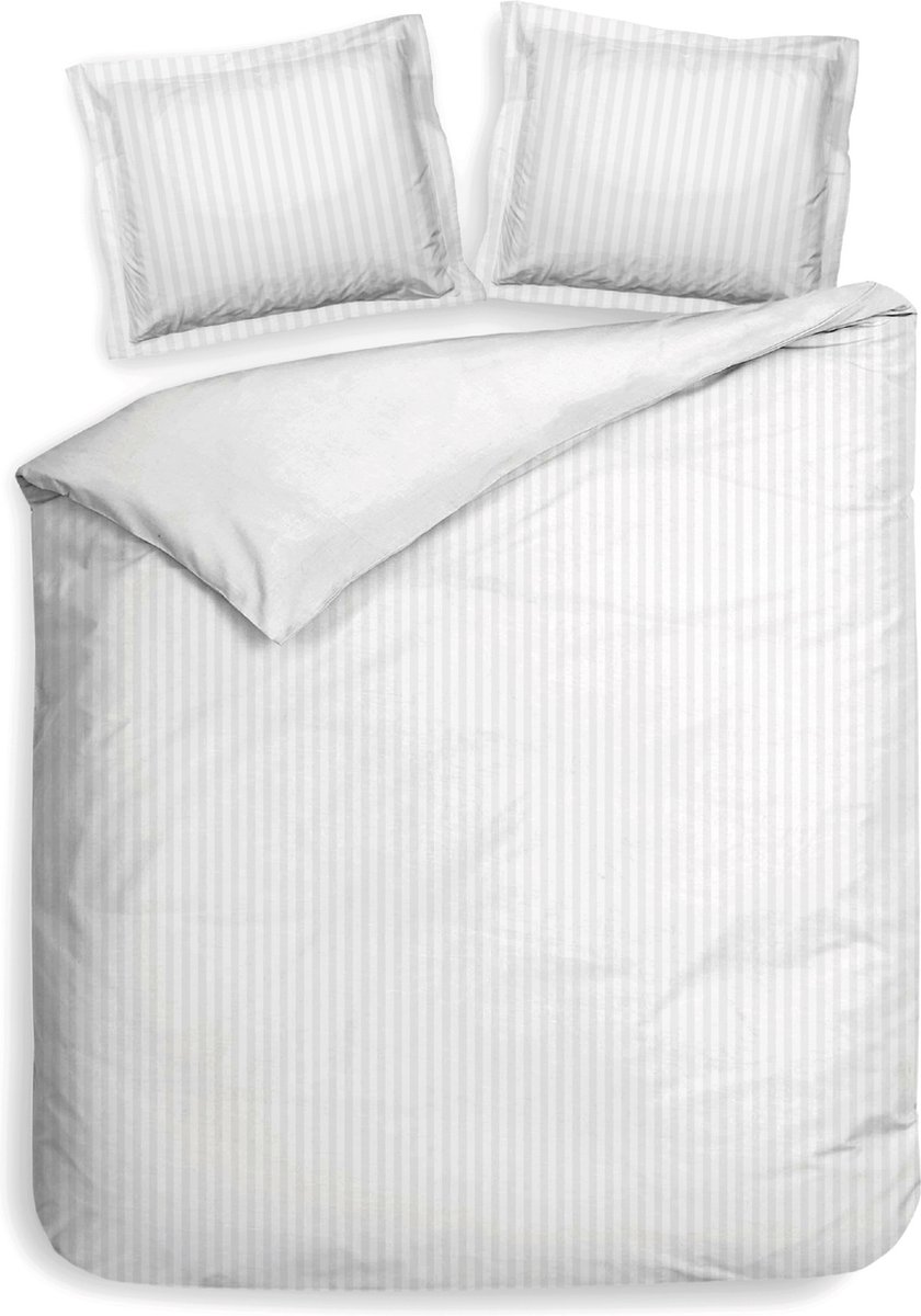 Heckettlane Banda Dekbedovertrek - Lits-jumeaux - Katoensatijn - 260x200-220cm - Wit