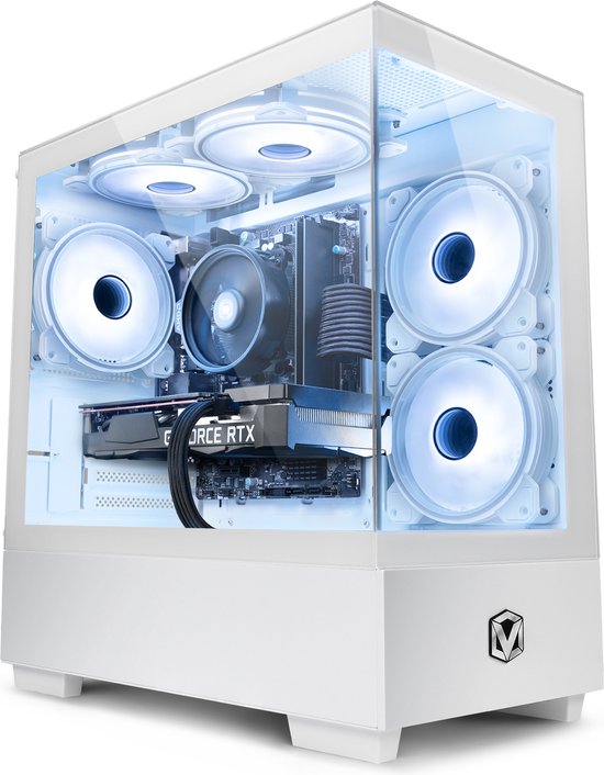 PC Gamer Rapide AMD – NVIDIA GT 1030, SSD + HDD, Windows 10 Pro – Tour Bleue