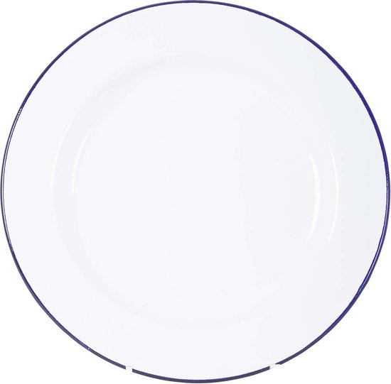 Bo-Camp - Servies - Emaille - 6 Stuks - Wit/Blauw van Merkloos — afbeelding 2