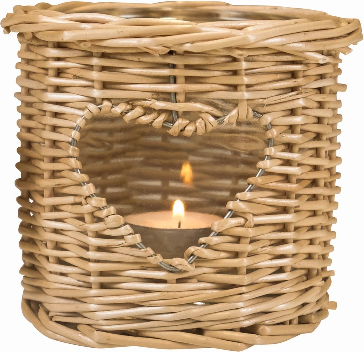 rotan windlicht hart 12cm