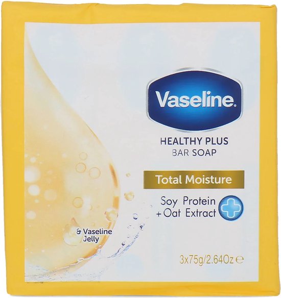 Vaseline Healthy Plus Bar Soap Total Moisture - 3 x 75 gram van Merkloos — afbeelding 2