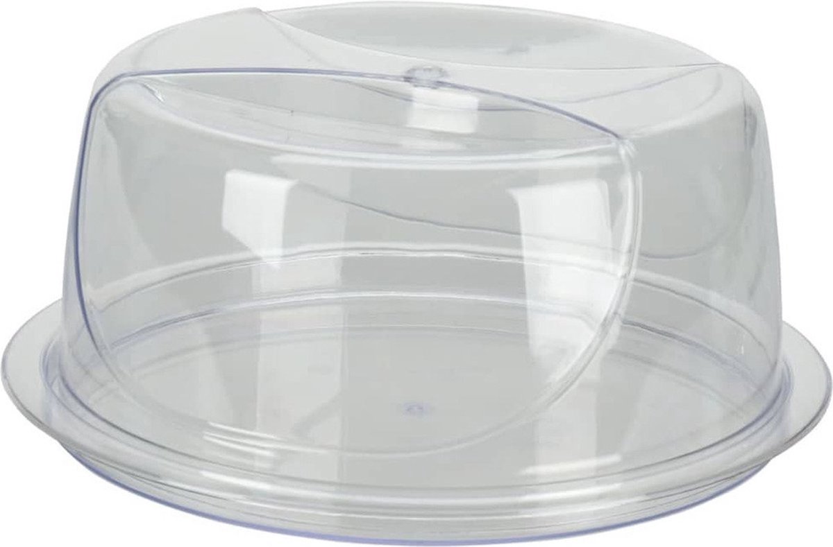 Excellent Houseware Taartstolp/vershouddoos - transparant - kunststof - 34 cm - Taart bewaren/serveren