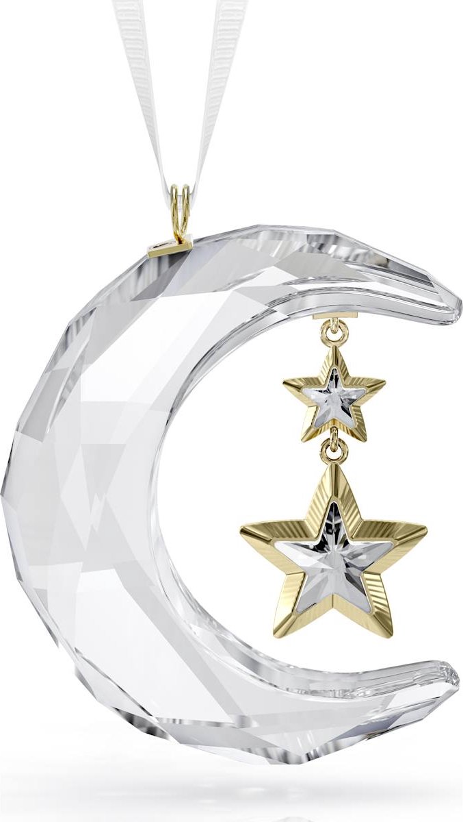 Swarovski Maan Kerstornament 5686616 Goudkleurig en wit