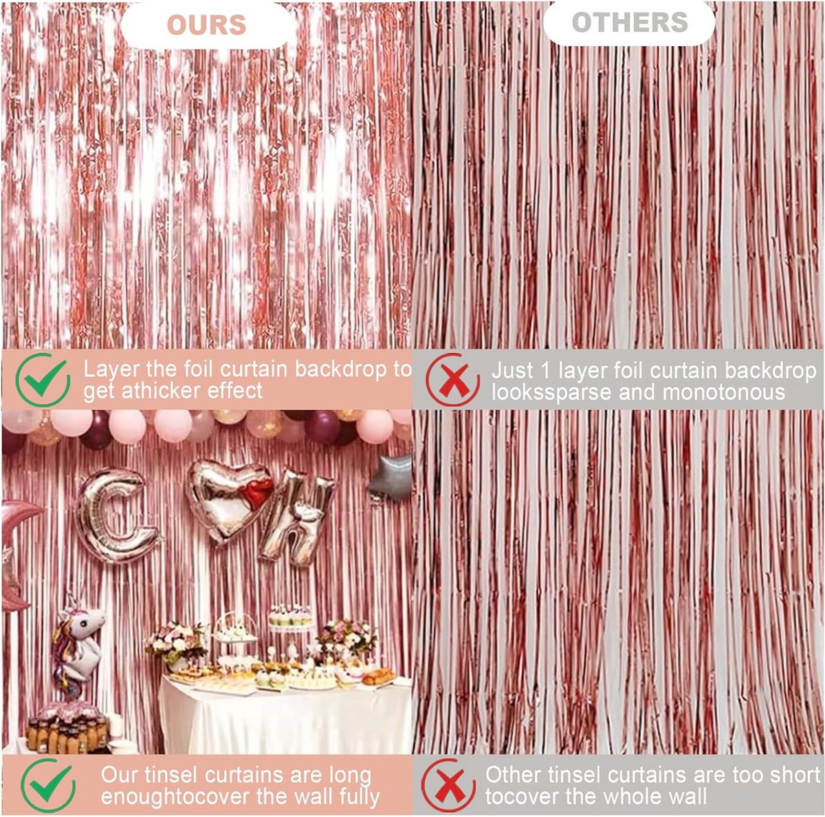 Valentijns Folie Franje Gordijnen,Romantische Glitter Versiering