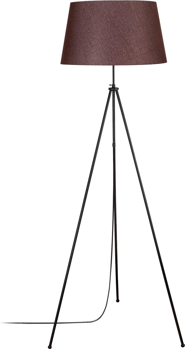 Tripod Staande Lamp | METALEN BEHUIZING | Zwart, Bruin - Emob - Staande Lampen - Zwart - Metaal