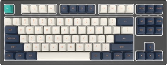 Dark Project - KD87B LTD Aluminum Black and Cloud Grey - Mechanisch Bedraad Toetsenbord - Gateron Cap Teal RGB (ENG)